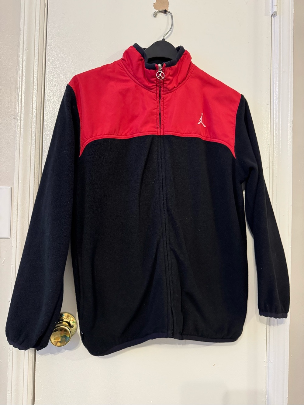 JORDAN Full Zip Fleece Jacket Youth Size L Red And Black